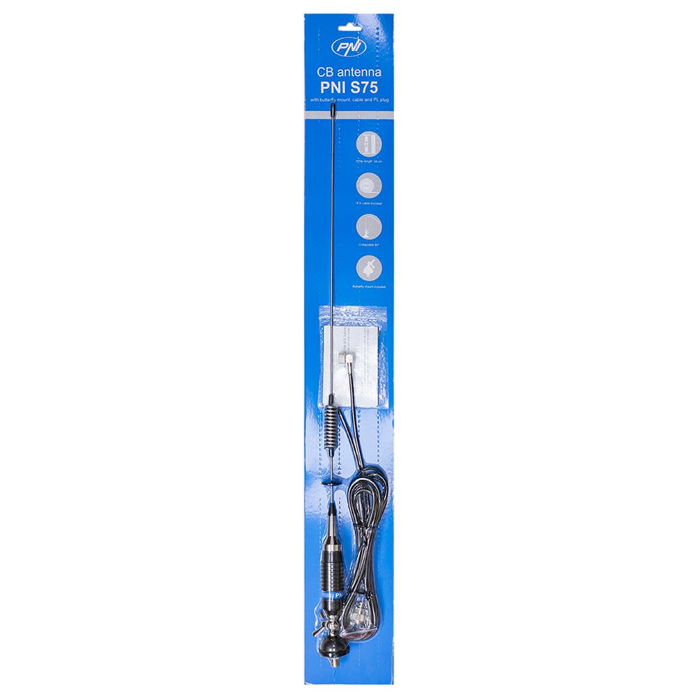 Antena cb Pni S75 cu fluture, cu montura, cablu si mufa pl PNI-S75CAB