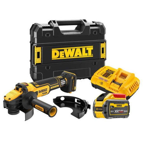 Polizor unghiular, 125 mm, 3000 - 9000 rot/min, cu 1 acumulator XR FLEXVOLT de 9.0 Ah si incarcator in valiza TSTAK Dewalt DCG409VSX1TQW