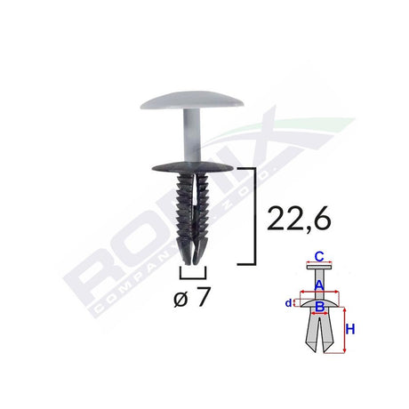 Clips fixare pentru Ford - negru set 10 buc Romix C10101