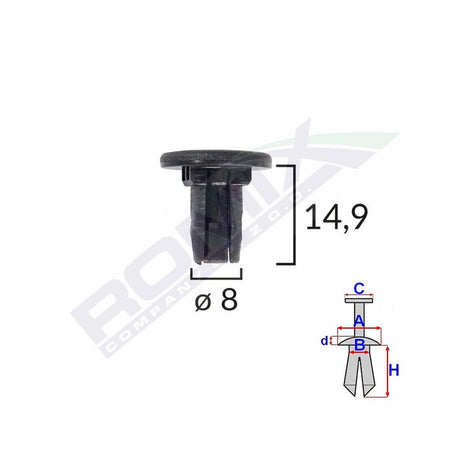 Clips tapiterie pentru Renault laguna/scenic ii set 10 buc Romix C40976