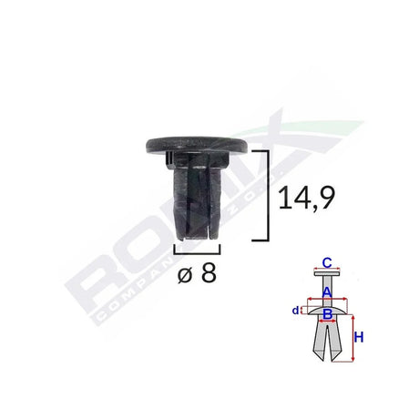 Clips tapiterie pentru Renault laguna/scenic ii set 10 buc Romix C40976 – imagine 2