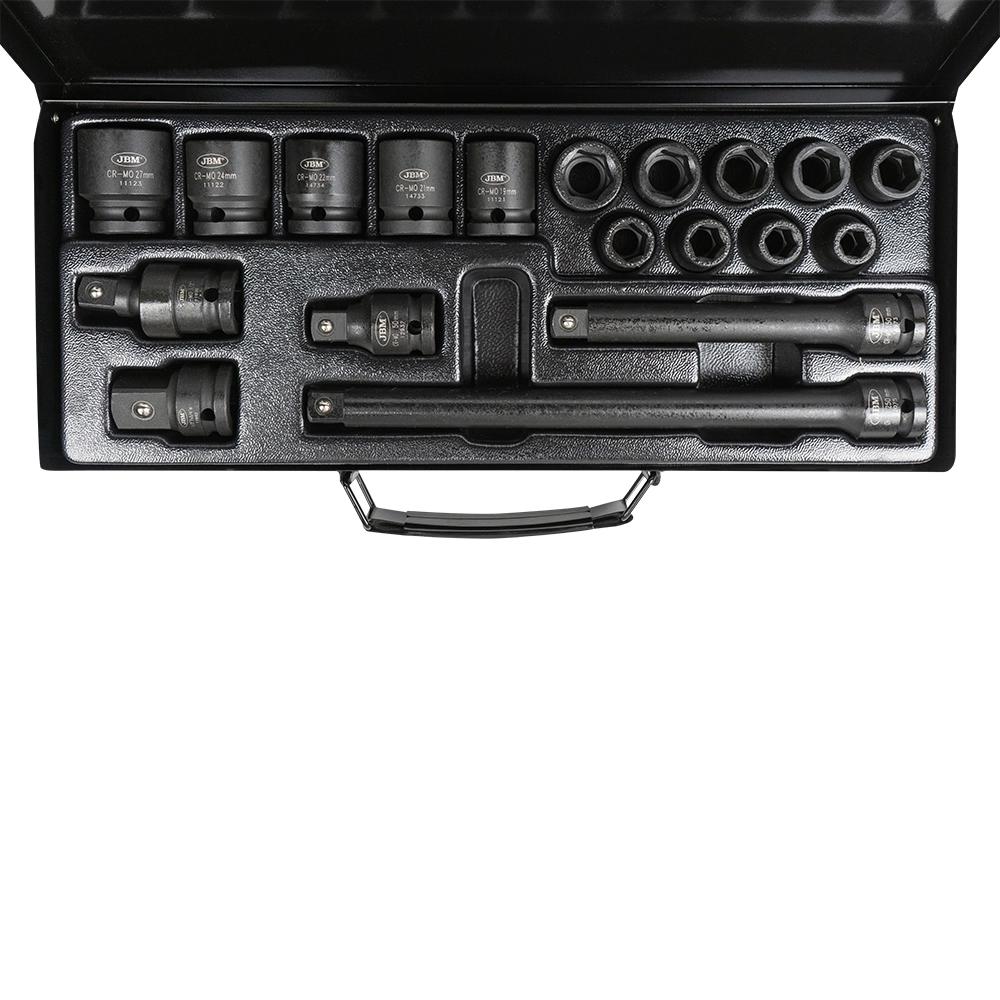 Set de 14 tubulare de impact scurte 1/2` Jbm 52345
