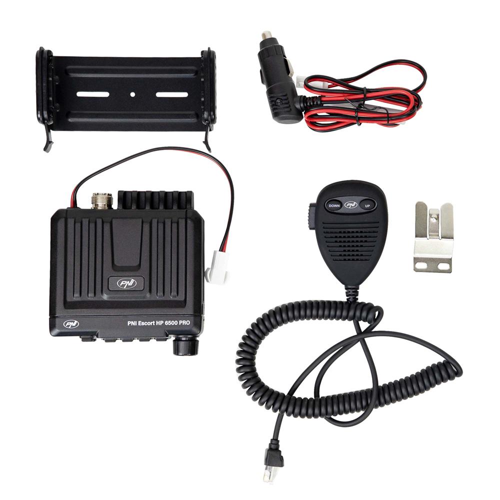 Statie radio cb Pni escort HP 6500 pro, multi-standard, vox, nrc, 4W, am-fm, 12V, sq, asq, mufa de bricheta inclusa PNI-HP-6500P