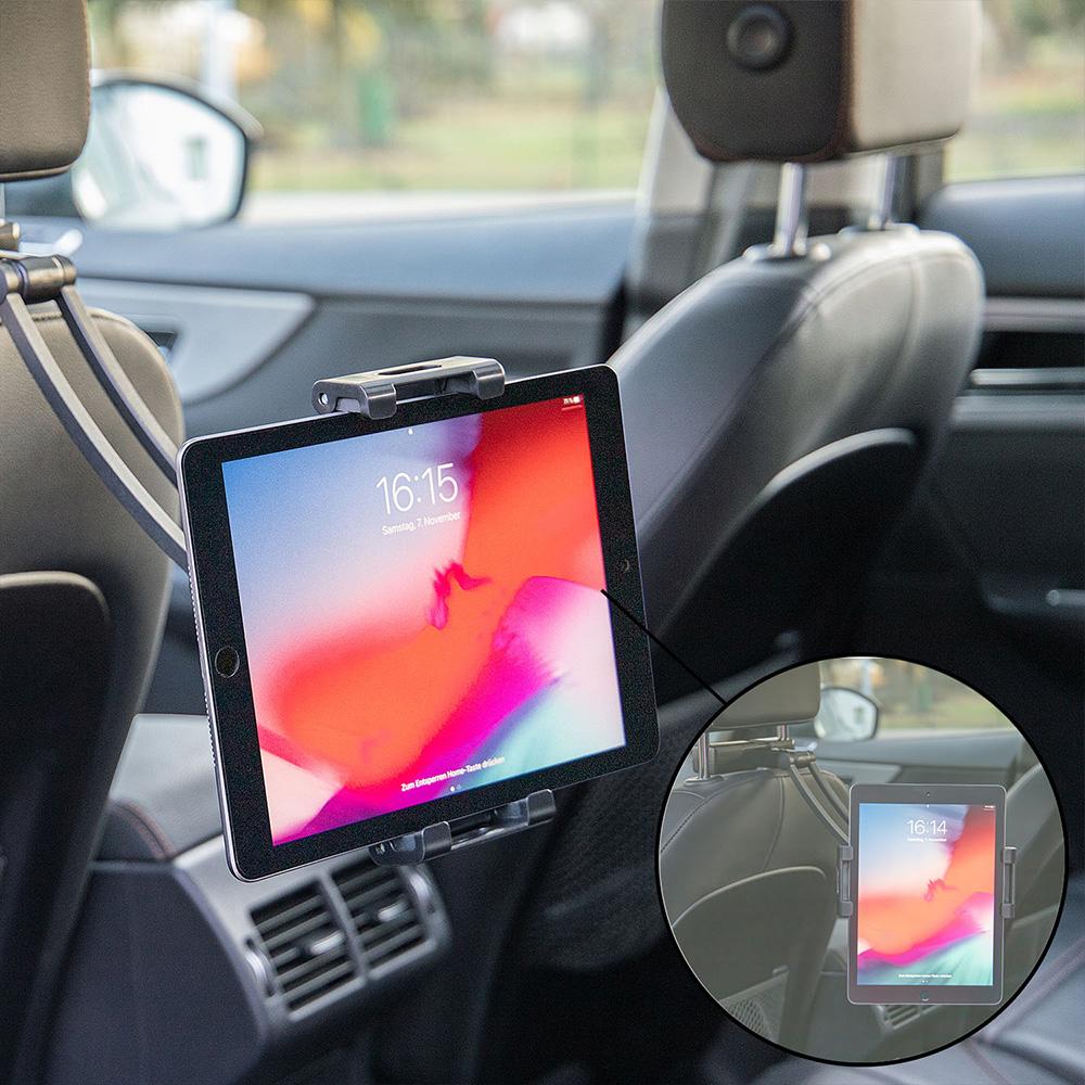 Suport auto flexibil premium pentru tableta cu prindere in tetiera Heyner 511870