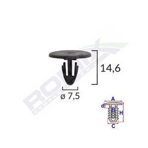 Clips fixare protectie motor pentru Dacia Renault - negru set 10 buc Romix 10551