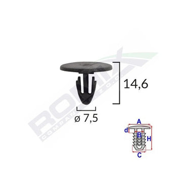 Clips fixare protectie motor pentru Dacia Renault - negru set 10 buc Romix 10551