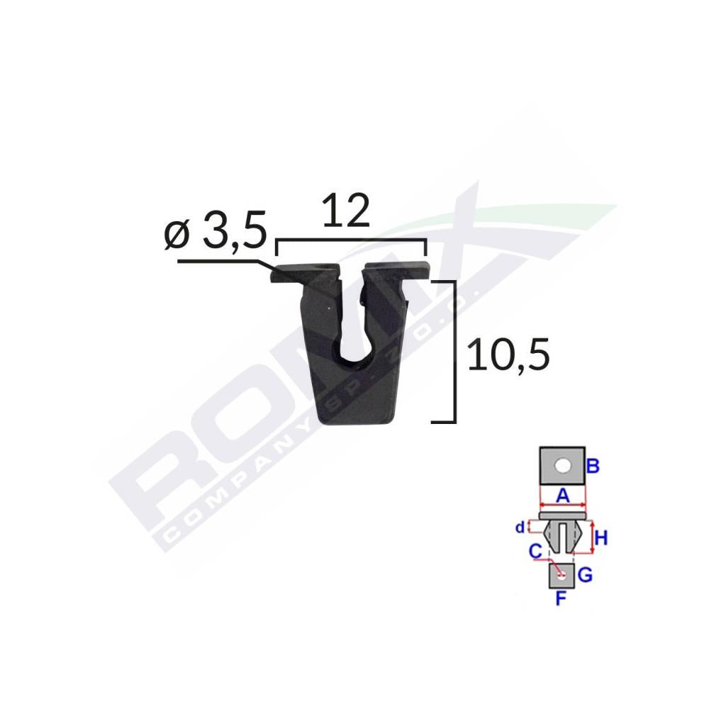 Clips fixare pentru Audi - negru set 25 buc Romix 15505