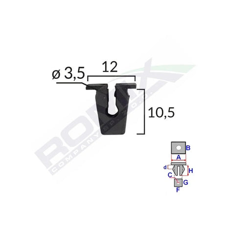 Clips fixare pentru Audi - negru set 25 buc Romix 15505 – imagine 2