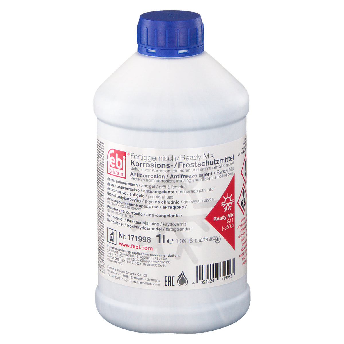 Antigel diluat G11 Albastru Febi (-35°C) 1L 171998