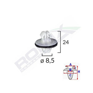 Clips fixare elemente exterioare pentru suzuki/toyota 8.5X24MM - alb set 10 buc Romix C10119 – imagine 2