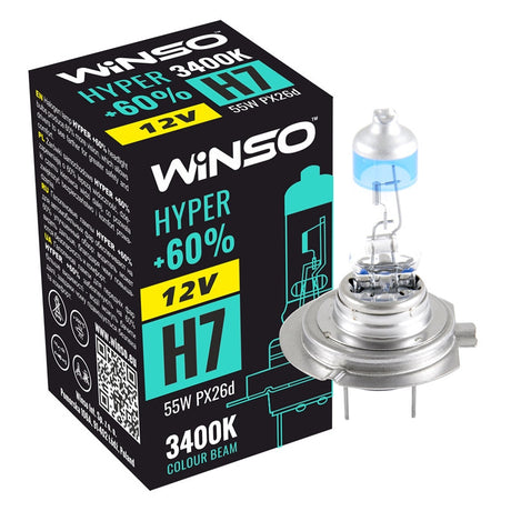 Bec Halogen Winso Hyper +60% H7 - 12V, 55W PX26d ● 3400K 712720