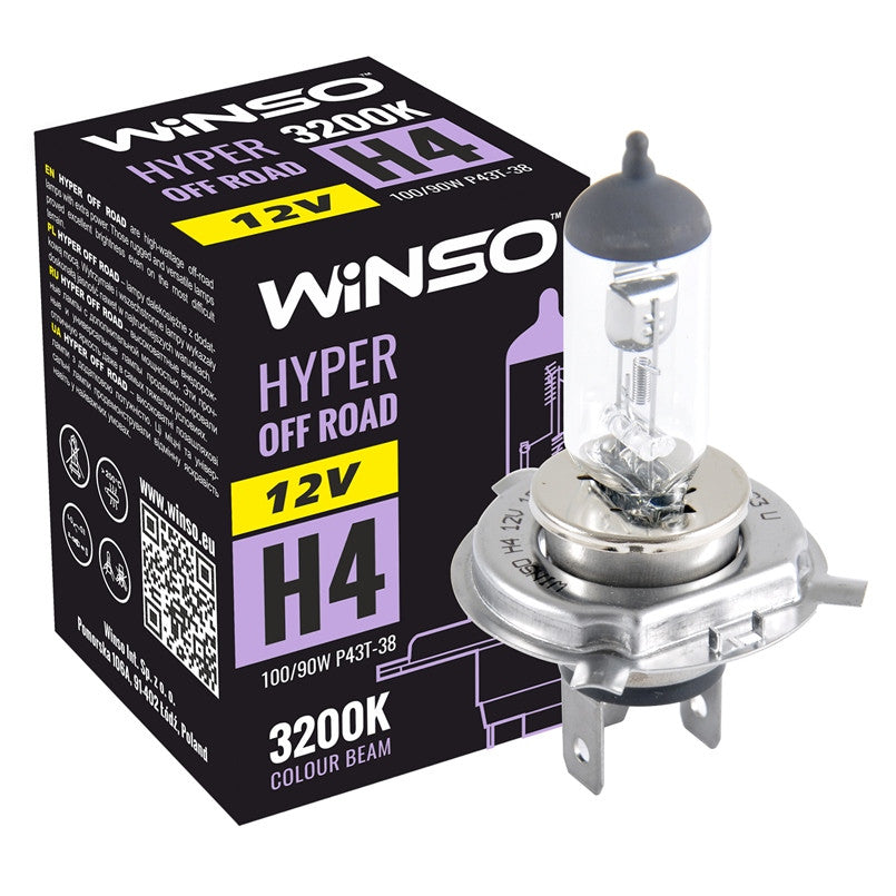 Bec Halogen Winso Hyper Off-Road H4 - 12V, 100/90W P43t-38 ● 3200K 712410