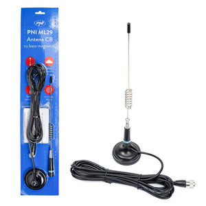 Antena cb Pni ML29 lungime 34 cm, cu magnet inclus diametru 70 mm si cablu RG58 PNI-ML29