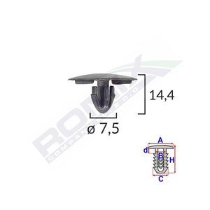 Clema capac motor pentru lexus/toyota 7.5X14.4MM - negru set 10 buc Romix B25665