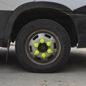 Set 10 bucati capac plastic pentru prezon roata cu indicator 33 mm neon galben 41 mm Mega Drive NN33 Z/Y/NEON WS