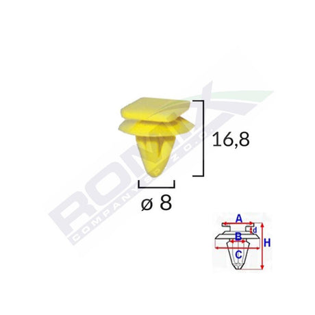 Clips fixare bandouri laterale Hyundai set 10 buc Romix C50054