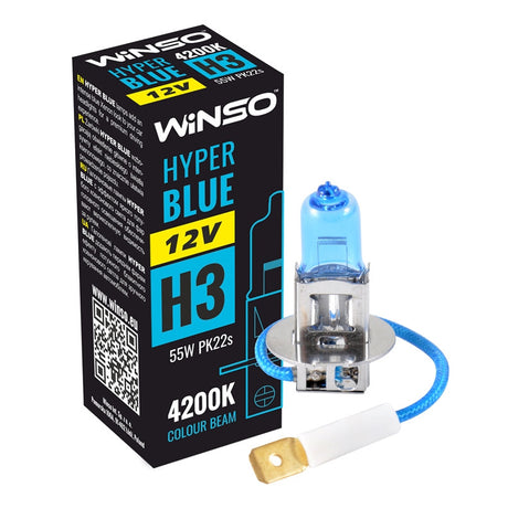 Bec Halogen Winso Hyper Blue H3 - 12V, 55W PK22s ● 4200K 712340