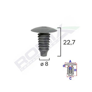 Clips tapiterie pentru audi/ford/opel/mercedes Vw 8X22.7 - negru set 10 buc Romix A12301S – imagine 2