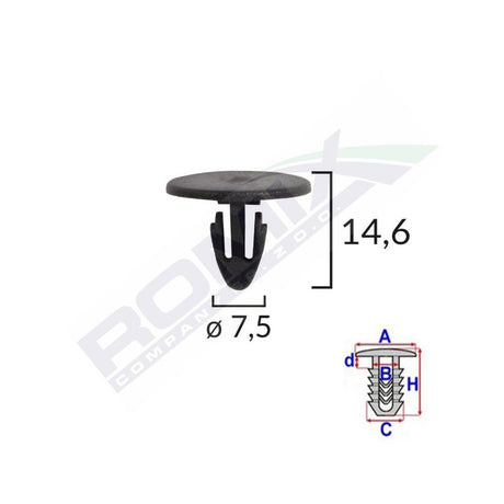 Clips fixare protectie motor pentru Dacia Renault - negru set 10 buc Romix 10551