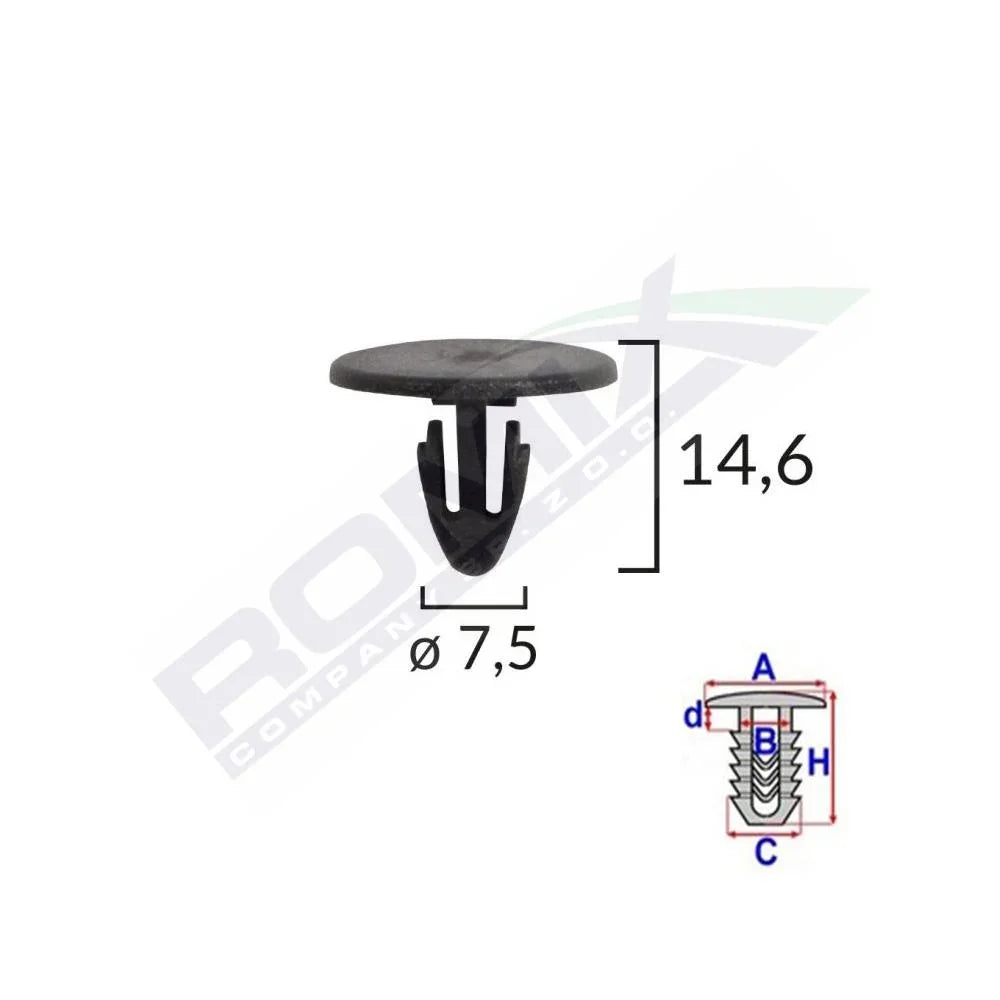 Clips fixare protectie motor pentru Dacia Renault - negru set 10 buc Romix 10551 – imagine 2
