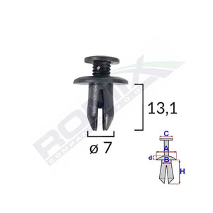 Clips fixare pentru mazda/suzuki 7X13.1MM - negru set 10 buc Romix B22044 – imagine 2