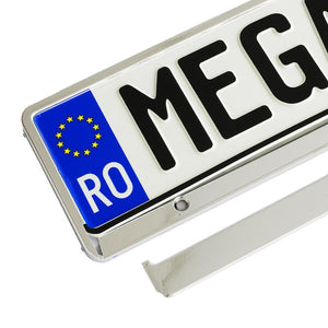 Suport numar inmatriculare Mega Drive metalizat silver 1 buc 45180
