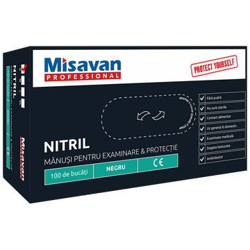Manusi nitril Misavan, negru S 90015748