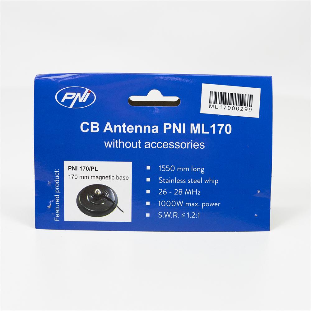 Antena cb Pni ML170 lungime 168 cm, 26-30 mhz, 1000W, fara cablu PNI-ML170-FC