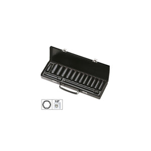 Set de 15 piese de impact cu 12 tubulare lungi de 1/2` hexagonale + adaptoare Jbm 52346