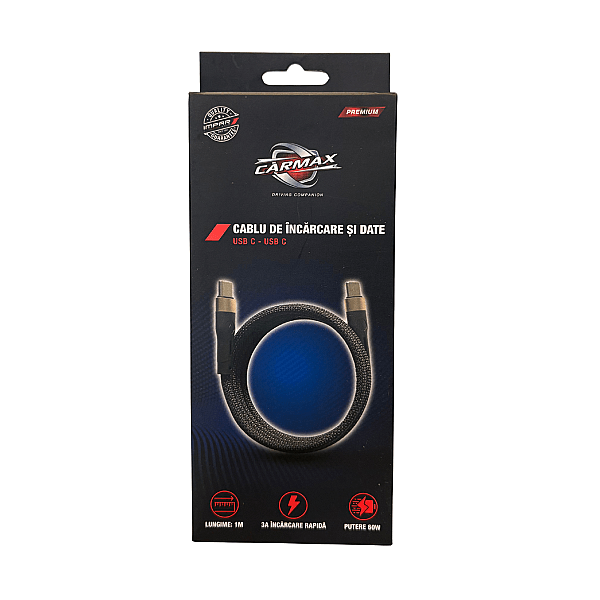 Cablu USB-C - USB-C 60W Carmax 1m 56636
