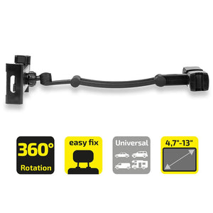 Suport auto flexibil premium pentru tableta cu prindere in tetiera Heyner 511870