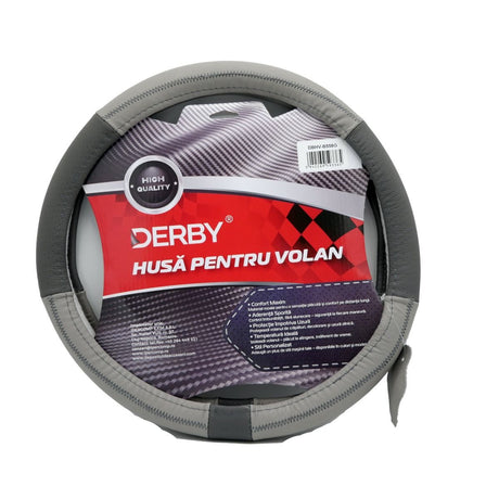 Husa volan piele naturala DERBY Gri (37-39 cm) DBHVB558G