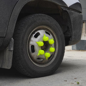 Set 10 bucati capac plastic pentru prezon roata cu indicator 33 mm neon galben 54.5 mm Mega Drive NW33 Z/Y/NEON WS