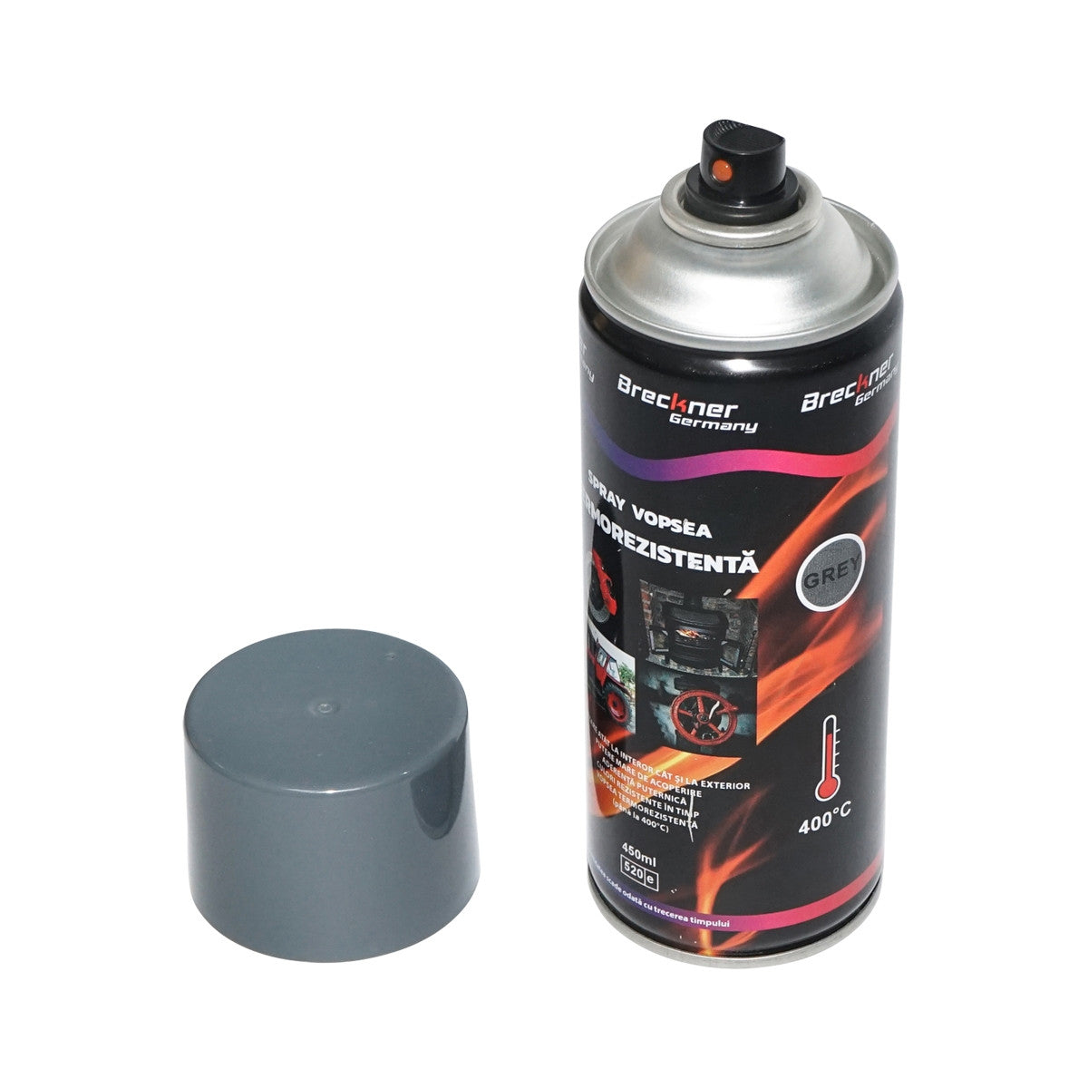 Spray vopsea acrilic termorezistent la 400 grade gri 450ml Breckner Germany Magic 12166071 – imagine 2