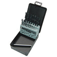 Casetă metalică cu burghie pentru metal Milwaukee HSS-R DIN338, ø1-10mm - 19 buc 4932352468