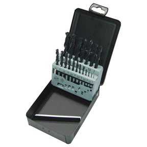 Casetă metalică cu burghie pentru metal Milwaukee HSS-R DIN338, ø1-10mm - 19 buc 4932352468