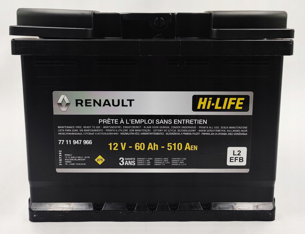Baterie Auto Renault 60 Ah 510Aen 7711947966