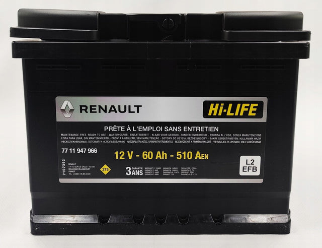 Baterie Auto Renault 60 Ah 510Aen 7711947966