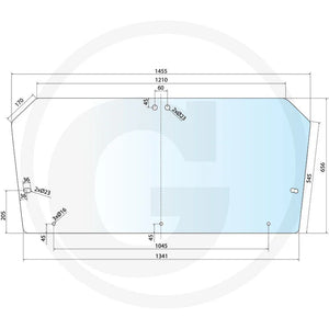 Geam spate luneta tractor Case IH New Holland - GRANIT 650S34671071