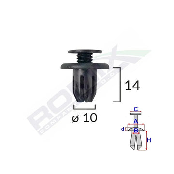 Clips fixare pentru Honda Mini - negru set 10 buc Romix 60002