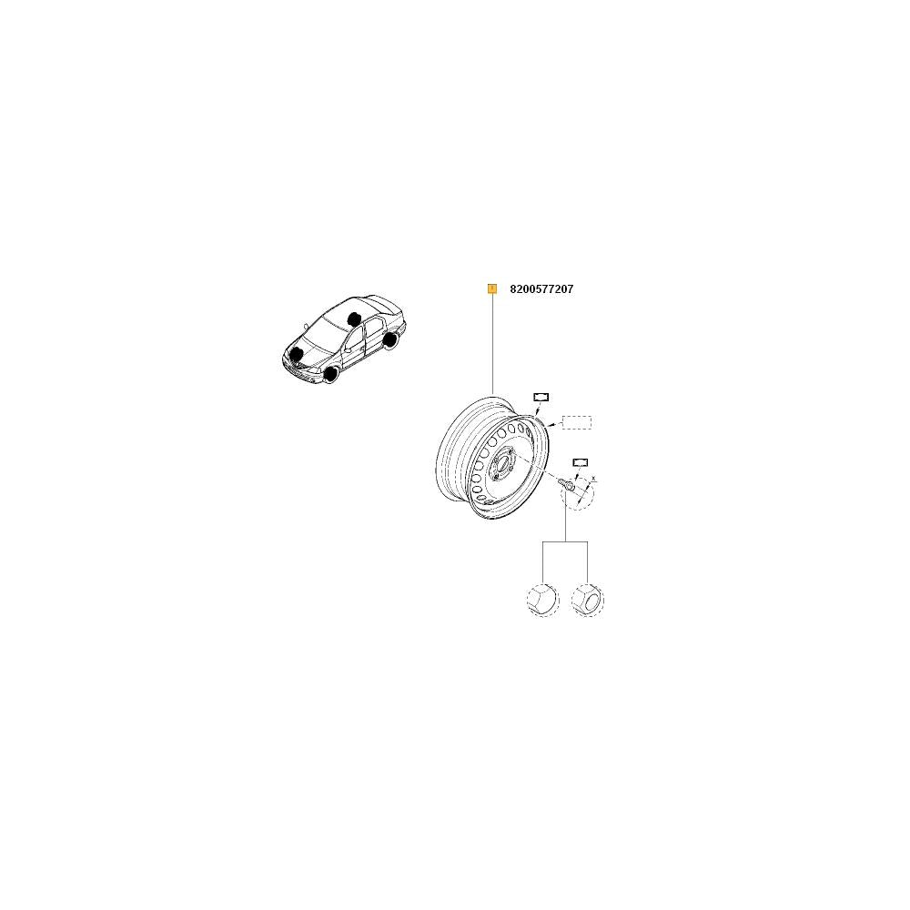 Janta tabla 15`` neagra 6JX15H2 4X100 ET50 Logan i/sandero i Renault 8200577207