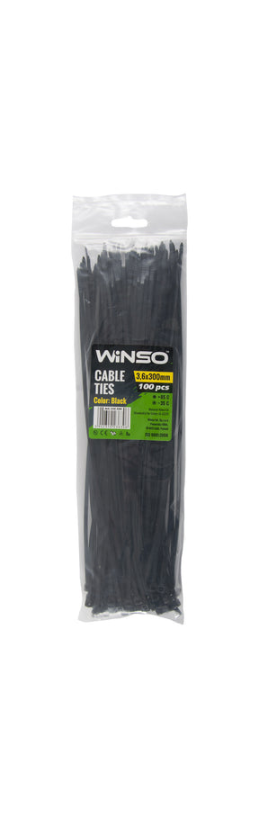 Coliere plastic 3,6x300 Negru - Set 100 buc Winso 236300