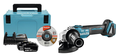 Polizor unghiular brushless, cu 2 acumulatori Li-Ion, 18V 5AH Makita DGA506RTJ