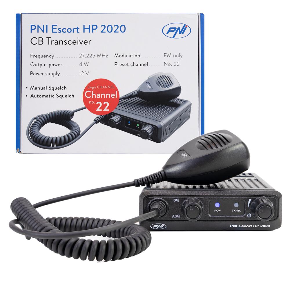 Statie radio cb Pni escort HP 2020, cu un singur canal, 4W, fm, 12V, fara zgomot PNI-HP2020