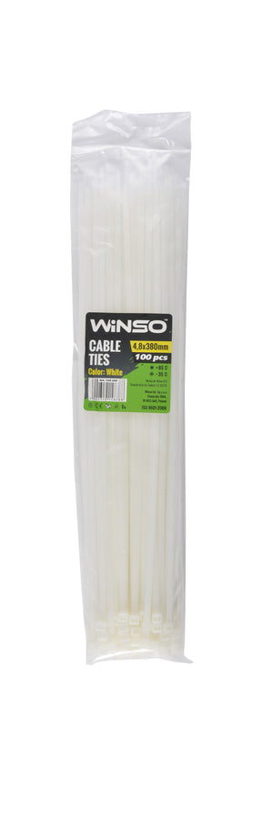 Coliere plastic 4,8x380 Alb - Set 100 buc Winso 148380
