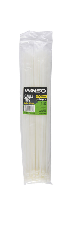 Coliere plastic 4,8x380 Alb - Set 100 buc Winso 148380