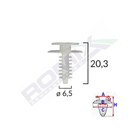 Clips tapiterie pentru fiat/lancia/alfa Romeo - alb set 10 buc Romix 11028