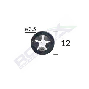 Saiba fixare tapiterie universal - negru - 12MM set 25 buc Romix 16022
