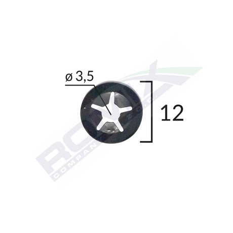 Saiba fixare tapiterie universal - negru - 12MM set 25 buc Romix 16022