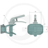Cupla de tractare cu flansa C40 – bolt manual, D 45 kN Walterscheid